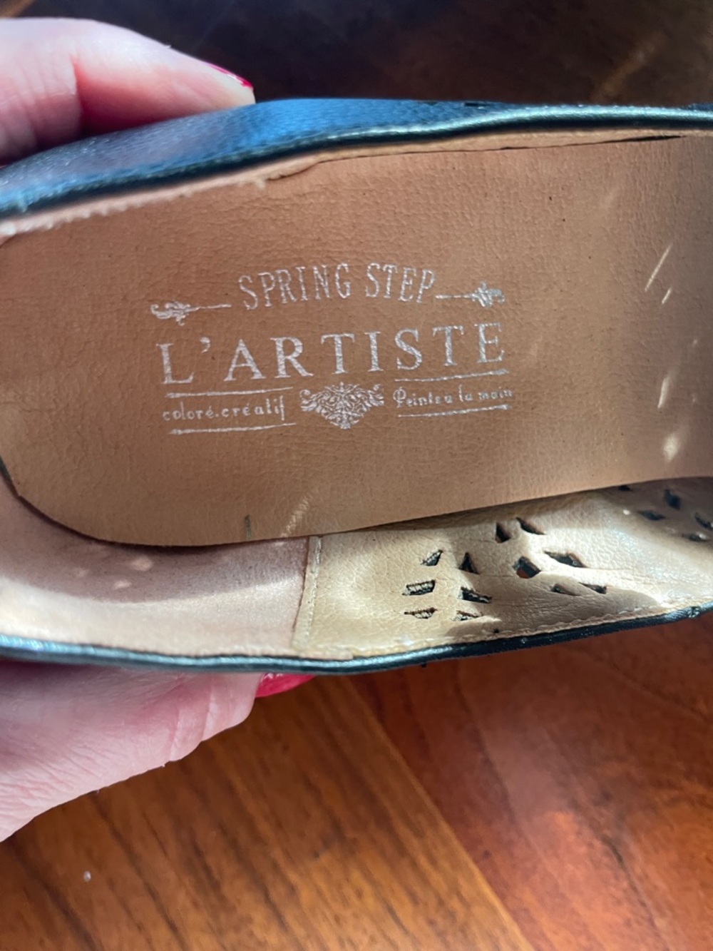 L’Artiste by Spring Step Black Floral Cutout Mary Jane Platform Heels - Picture 2 of 6
